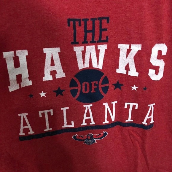 Adidas Atlanta Hawks Shirt NBA Feelgood Tee Men’s L Logo Red, White & Navy Blue - Picture 3 of 5